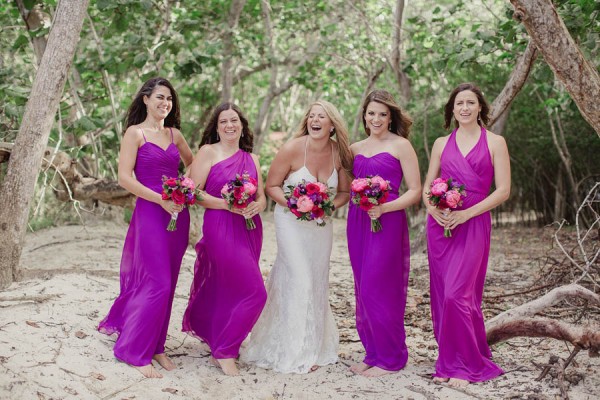 fuchsia purple bridesmaids dresses