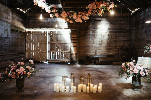 Rustic Barn Candlelit Wedding Ceremony