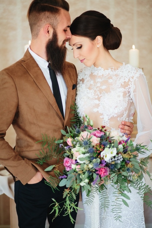 alternative fashion forward bride and groom style