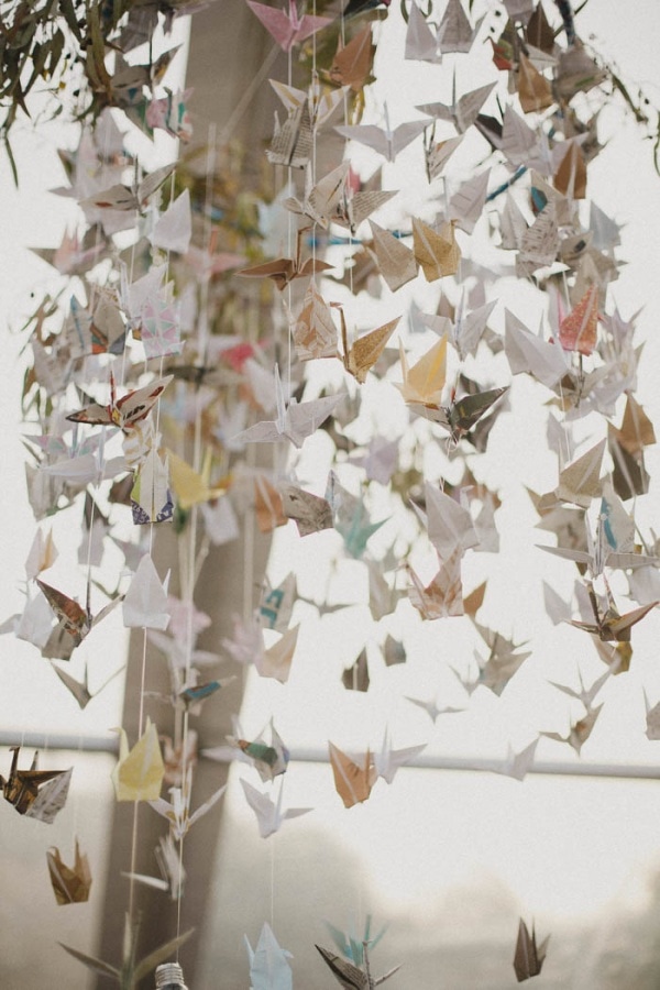 Cascading Origami Wedding Installation