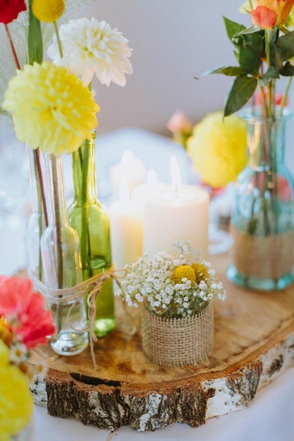 Bright Spring Floral Design with Rustic Wood Accents