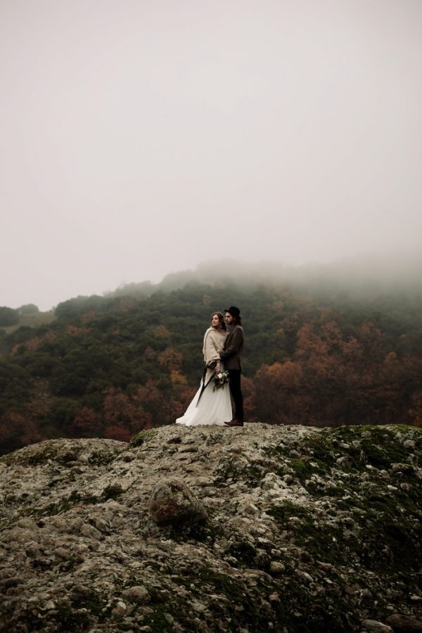 Stunning Overcast Foggy Elopement in Greece