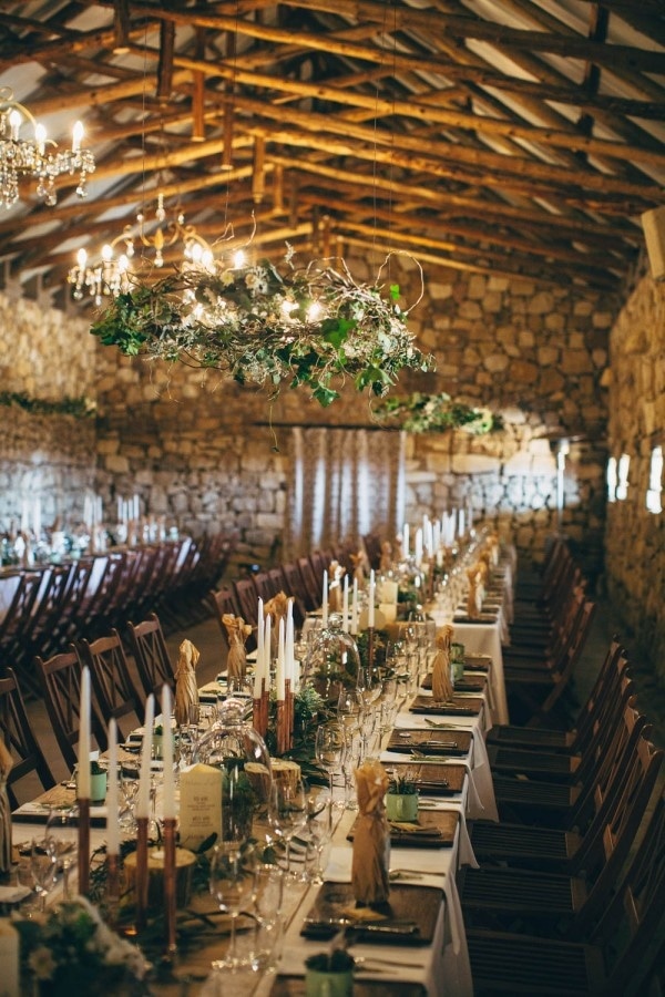 Rustic Forest-Inspired Wedding in a Stone Barn
