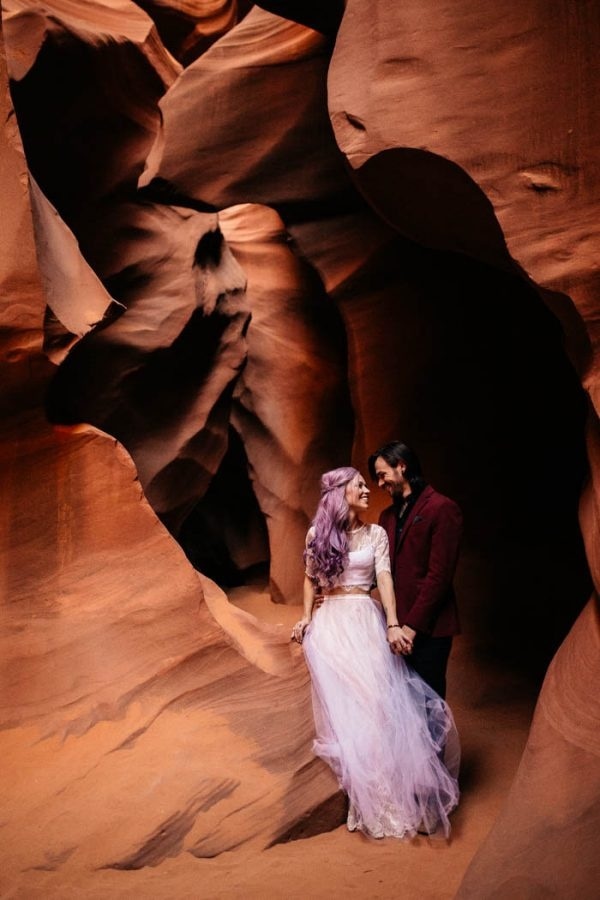 Alternative Arizona Elopement Antelope Canyon Wedding Inspiration