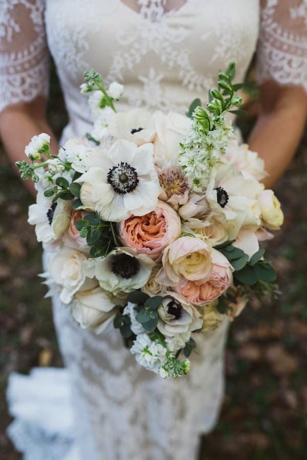 Elegant Bridal Bouquet with Anemone, Peony, and Snapdragon