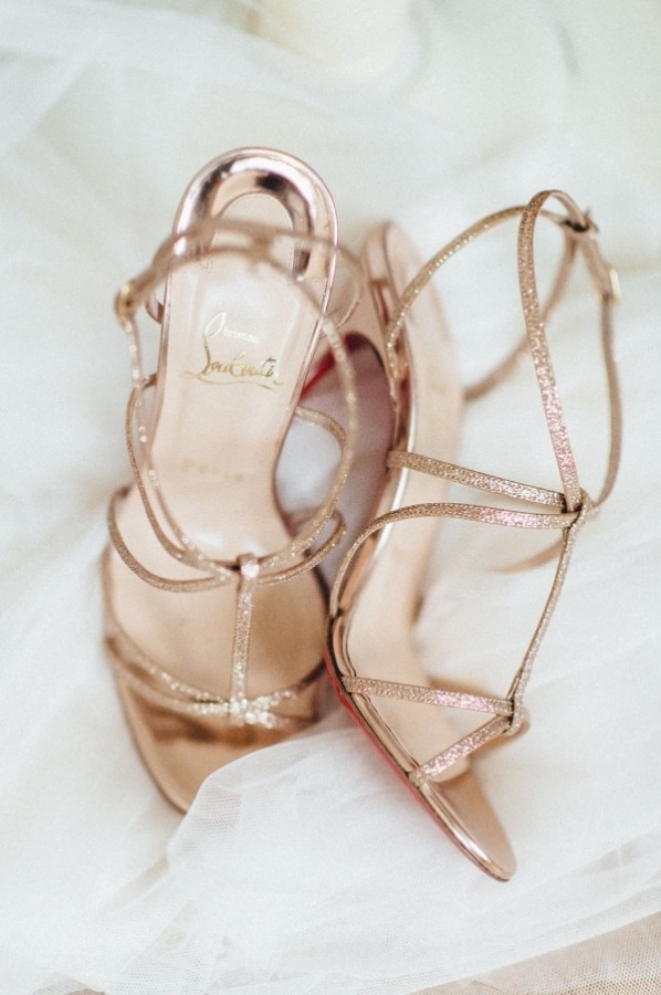 Elegant Glam Christian Louboutin Golden Bridal Heels