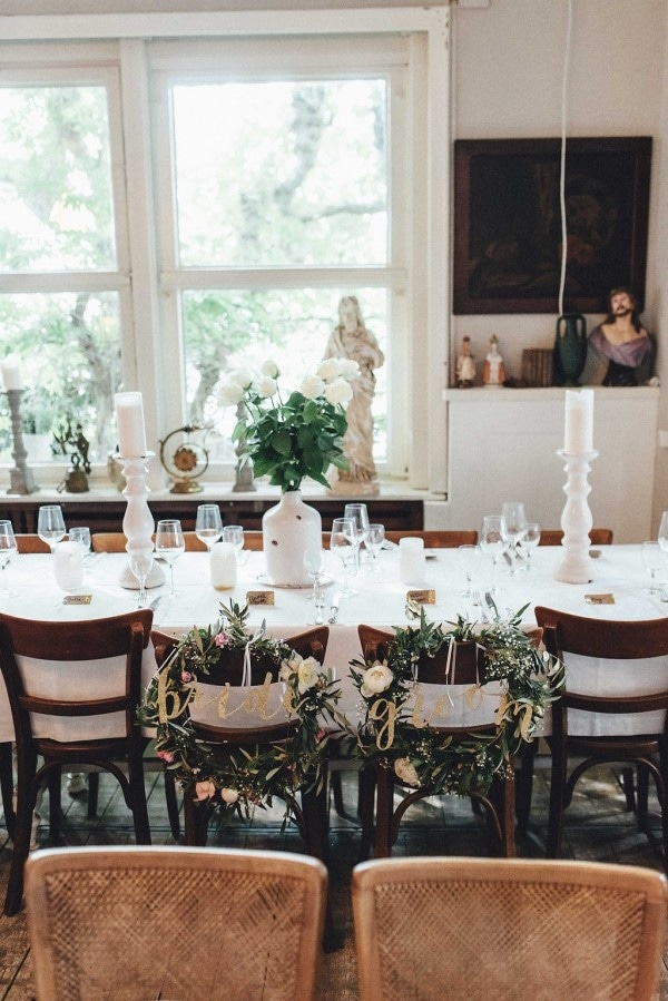Elegant Garden Wedding Reception Sweetheart Seats Decor