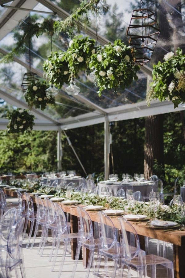 Greenery Filled Reception in the Woods