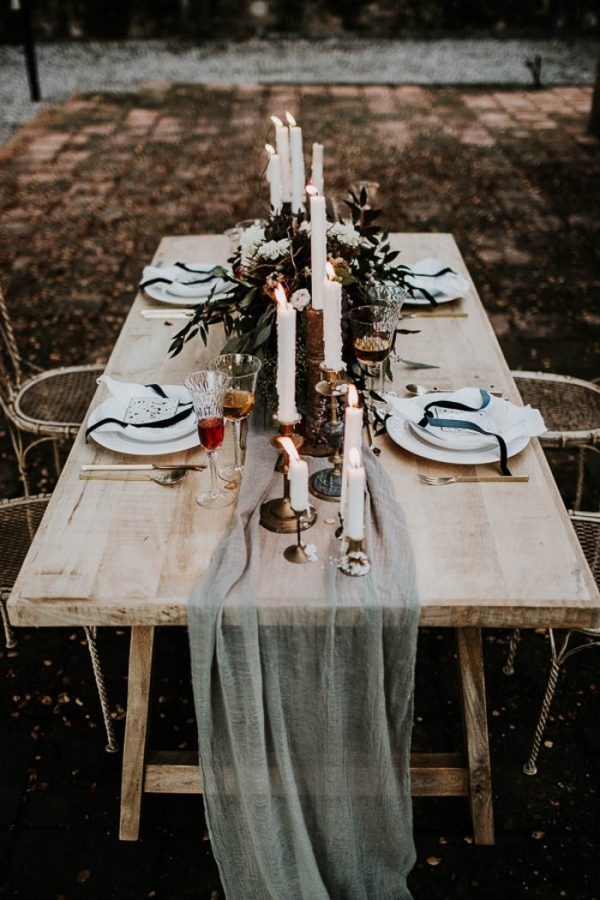 Moody Winter Wedding Inspiration Reception Table