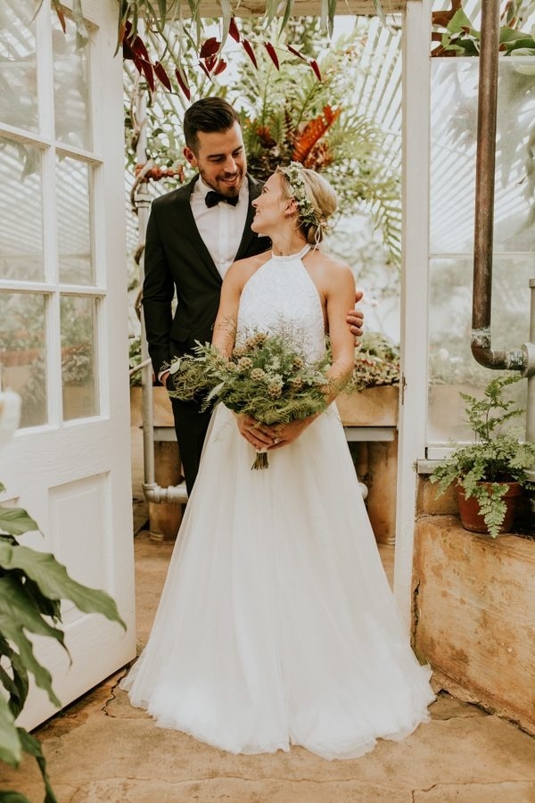 Gorgeous Greenhouse Wedding Portrait