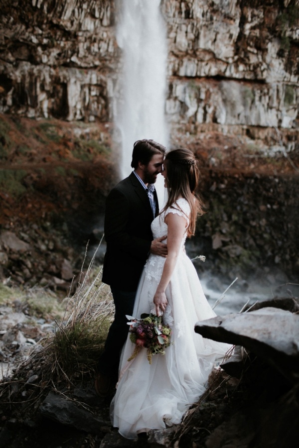 Emotional Waterfall Elopement Style and Photography Inspiration