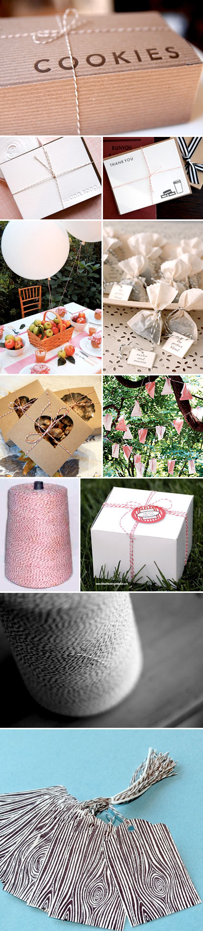 Baker's twine wedding decoration for favors, gifts, and decor