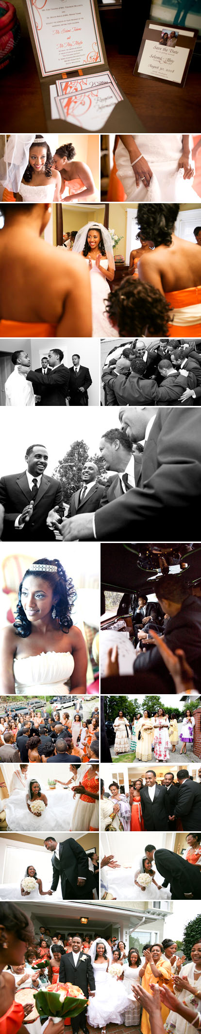 John and Joseph Photography, traditional Ethiopian wedding, orange, gold and cream wedding color palette