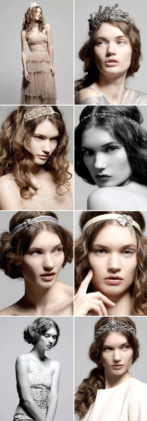 bridal hair acccessories, veils and headbands from Jennifer Behr spring 2010