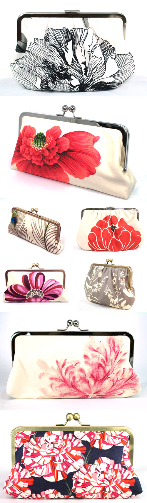stylish floral print bridal clutches from BeeGee Bags
