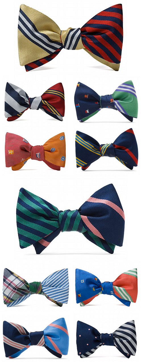 fun, colorful, preppy reversible wedding bow ties for the groom and groomsmen from Brooks Brothers