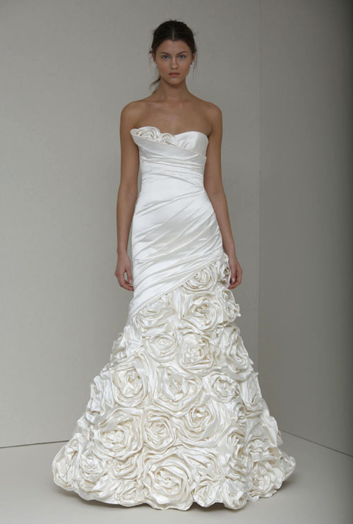 floral wedding dress by monique lhuillier