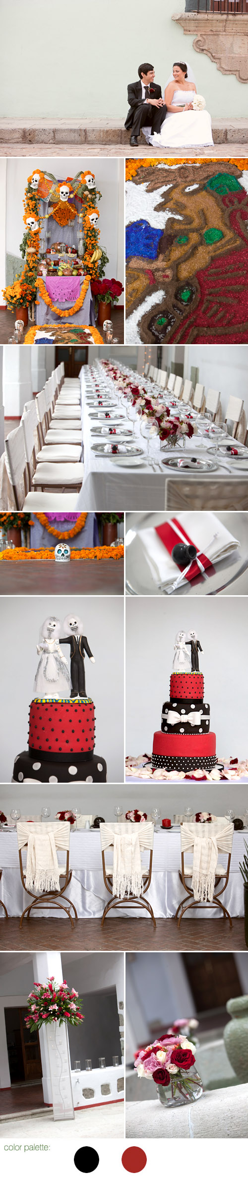 Oaxaca, Mexico Dia De Los Muertos real wedding reception decor, photographed by Roberto Valenzuela