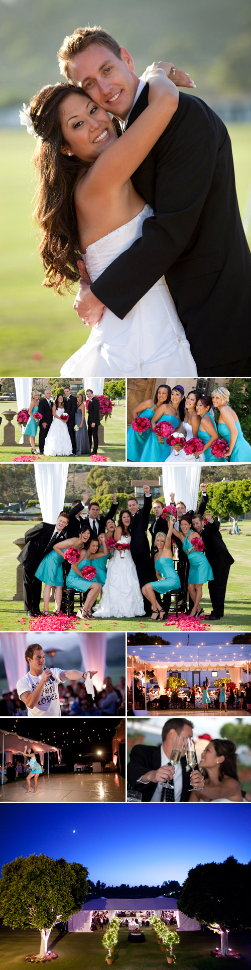 turquoise and pink wedding dress