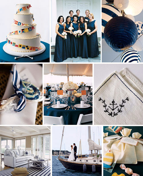 navy blue and white nautical wedding invitation design inspiration