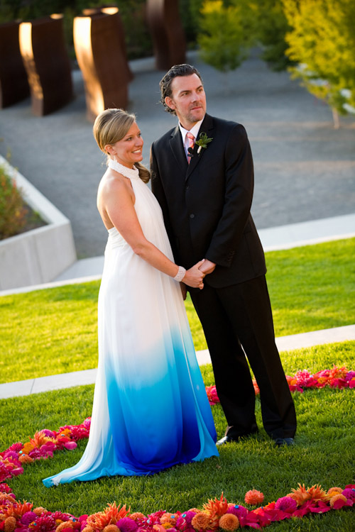 blue ombre wedding dress photo by stephanie cristalli