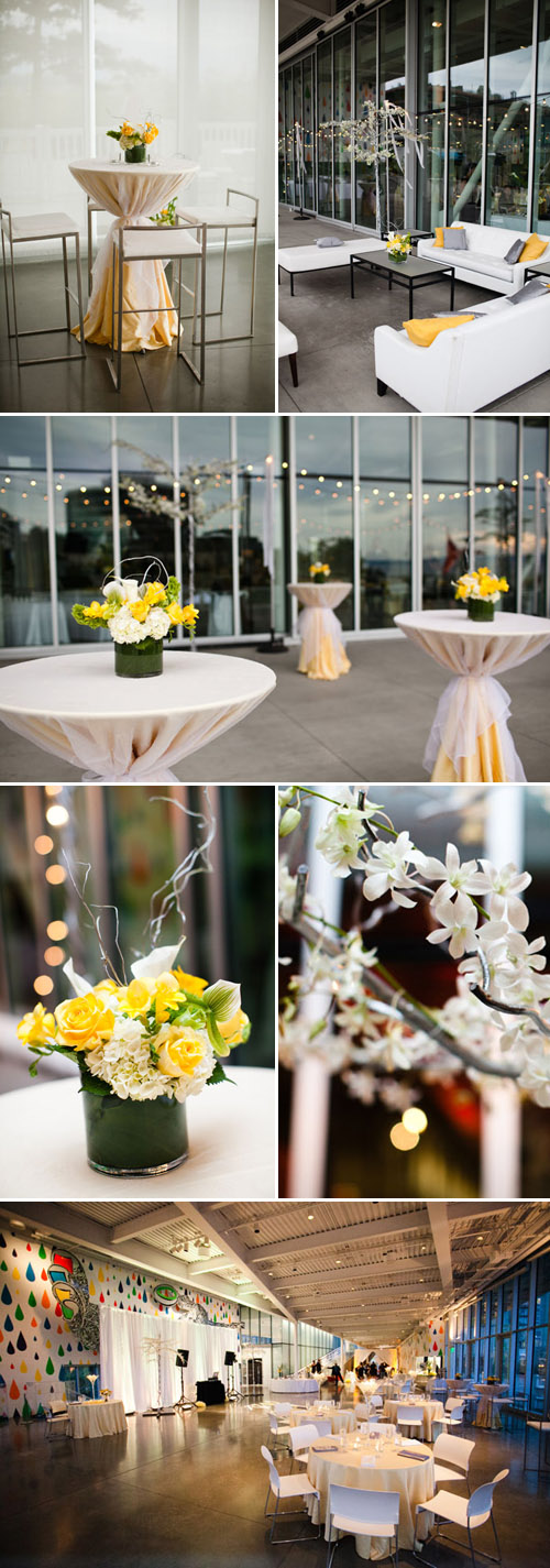 modern wedding with bright yellow details, photo by The Popes