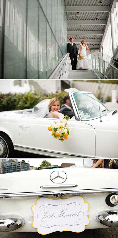 modern wedding with bright yellow details, photo by The Popes