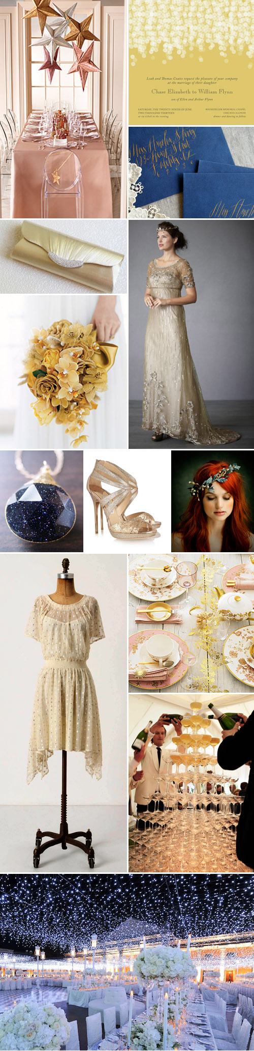 celestial wedding inspiration board by junebug weddings