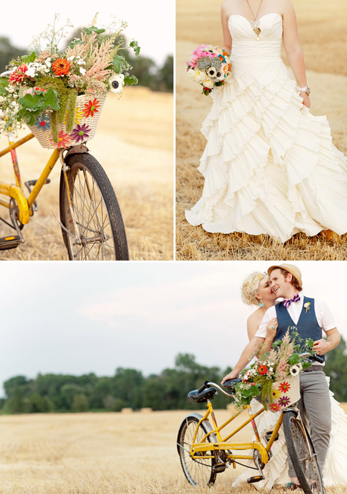 colorful vintage wedding decor rental from Fancy Fray | via junebugweddings.com