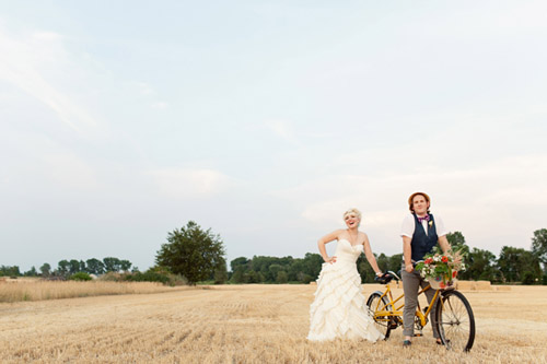 colorful vintage wedding decor rental from Fancy Fray | via junebugweddings.com