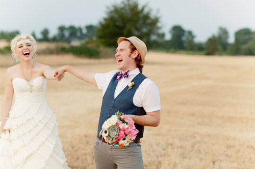 colorful vintage wedding decor rental from Fancy Fray | via junebugweddings.com