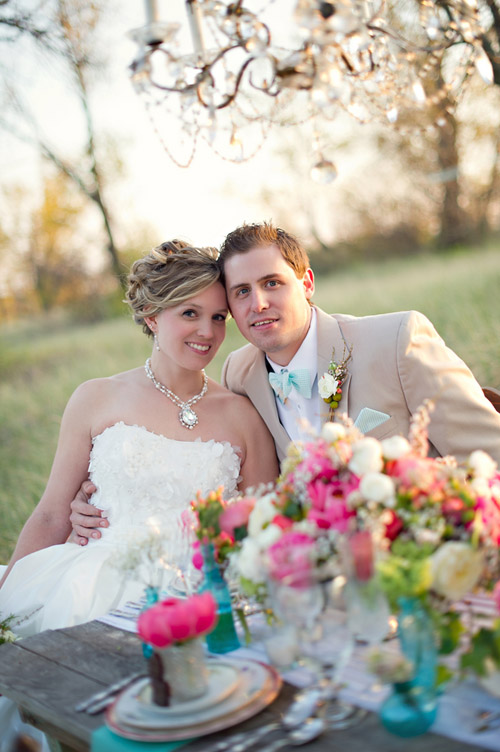 Turquoise And Pink Wedding Centerpieces