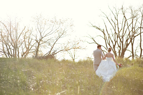 Coral and Turquoise Wedding Decor, Photo by Summer Jean Photography via Junebug Weddings