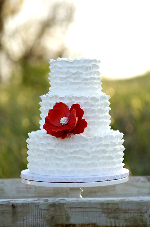 Coral and Turquoise Wedding Decor, Photo by Summer Jean Photography via Junebug Weddings