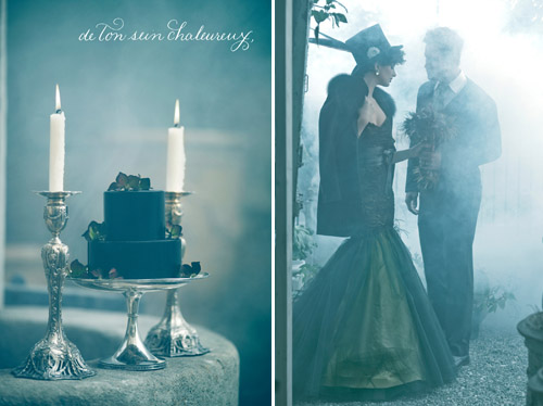 dark, mysterious, gothic wedding fashion, floral and decor inspiration, photo shoot by Joan Allen, Merryl Brown Events and Camilla Svensson Burns