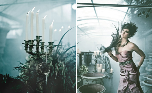 dark, mysterious, gothic wedding fashion, floral and decor inspiration, photo shoot by Joan Allen, Merryl Brown Events and Camilla Svensson Burns