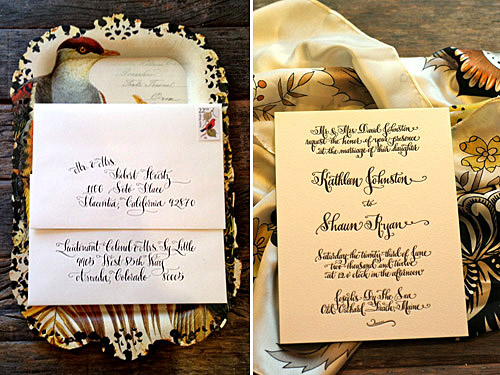 Wedding calligraphy by Kelle Anne McCarter of Designs Girl | junebugweddings.com