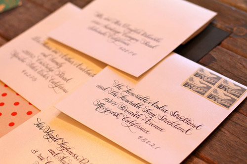 Wedding calligraphy by Kelle Anne McCarter of Designs Girl | junebugweddings.com