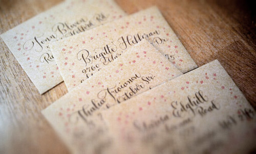 Whimsical calligraphy by ephemera liberated letterpress | junebugweddings.com