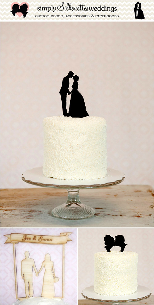 Cake Toppers from Simply Silhouettes in the junebugweddings.com Holiday Wedding Décor Giveaway! | junebugweddings.com