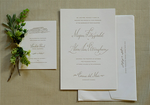 Wedding calligraphy by Holly Hollon, photos by Spindle Photography | junebugweddings.com