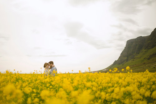 Iceland engagement photos of Caroline and Ben by Nordica Photography | via junebugweddings.com