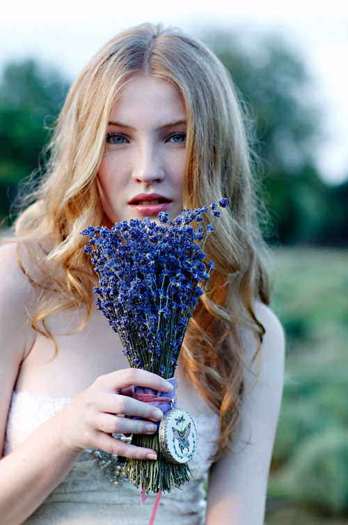 lavender wedding fashion inspiration and bridal bouquets, wedding dresses by Clair Pettibone, photos by Marie Labbancz Photography