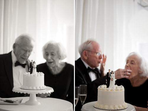 bright black, white, orange and yellow modern NYC loft wedding, photos by Image Singuliere via JunebugWeddings.com