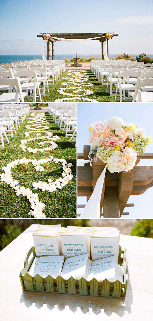 Ocean view wedding at Terranea Resort, photo by Picotte Photography