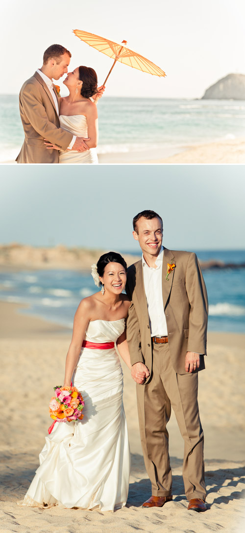 Orange and Fuchsia Mexico Destination Beach Wedding - Photos by Amy Bennett Photography | Junebug Weddings