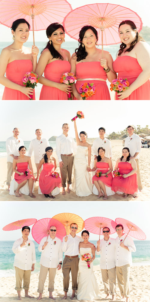 Orange and Fuchsia Mexico Destination Beach Wedding - Photos by Amy Bennett Photography | Junebug Weddings