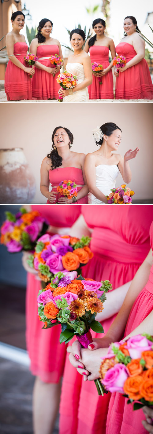 Orange and Fuchsia Mexico Destination Beach Wedding - Photos by Amy Bennett Photography | Junebug Weddings