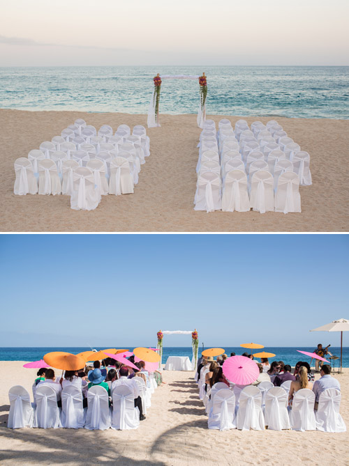 Orange and Fuchsia Mexico Destination Beach Wedding - Photos by Amy Bennett Photography | Junebug Weddings