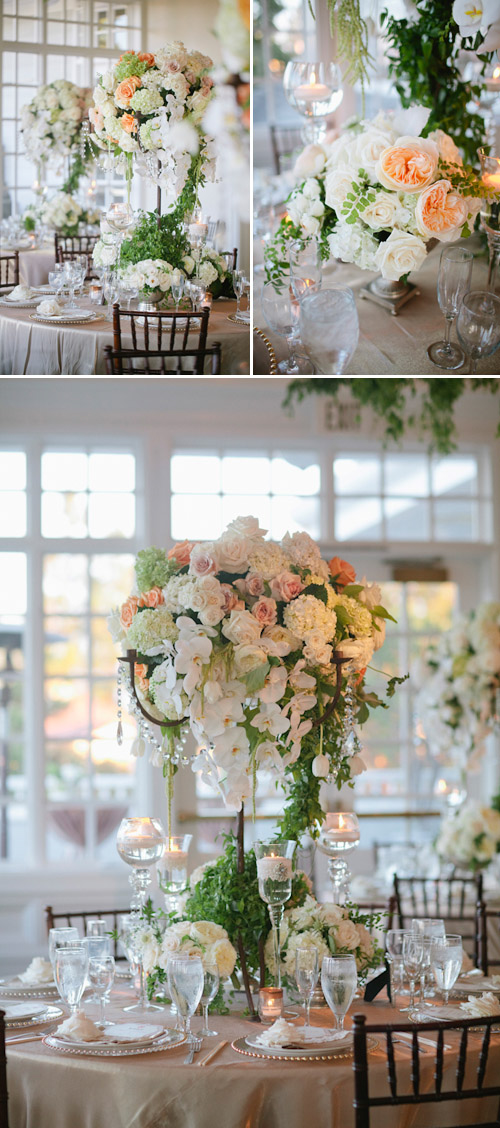 Sparkly peach, apricot, and white wedding at Carmel Mountain Ranch Country Club - photos by Joielala Photographie | junebugweddings.com